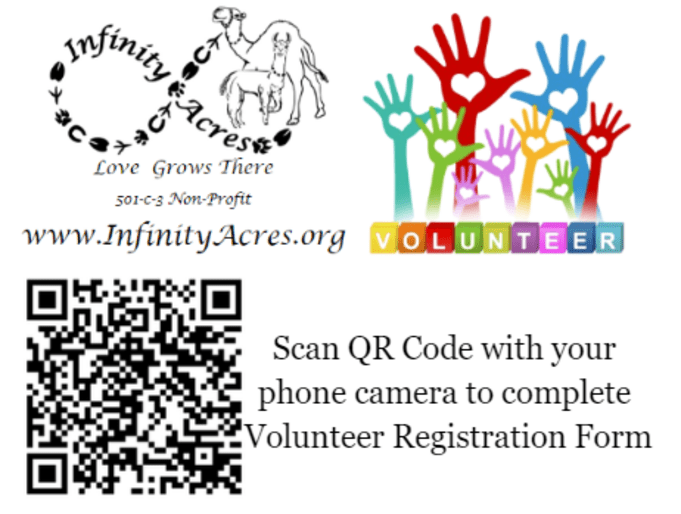 Colorful hands with volunteer message