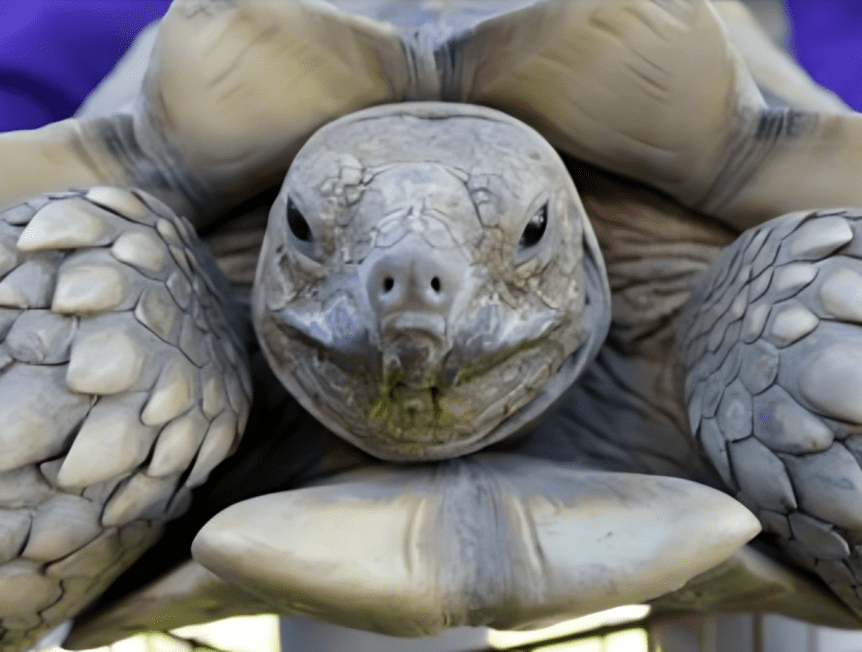 Close-up of a tortoise's face