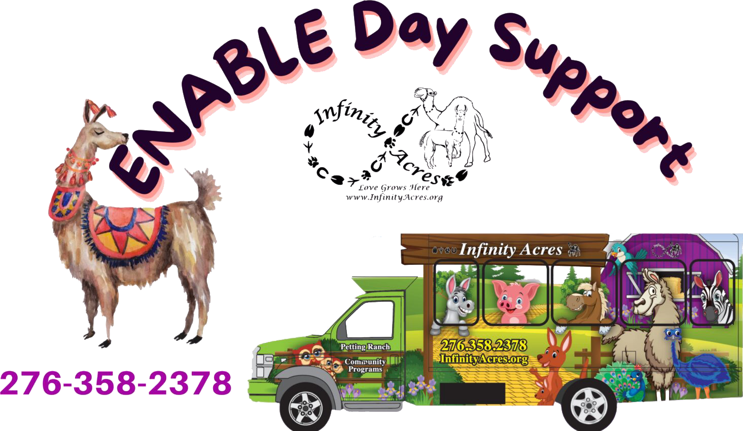 A colorful pet rescue truck with happy animals and a playful dog.